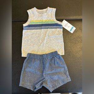 NWT Striped Tank Top and Shorts Set
